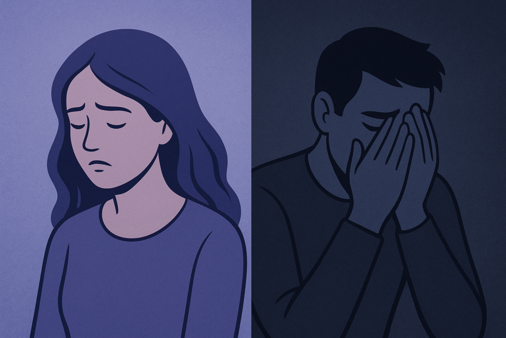 تفاوت علائم افسردگی در مردان و زنان